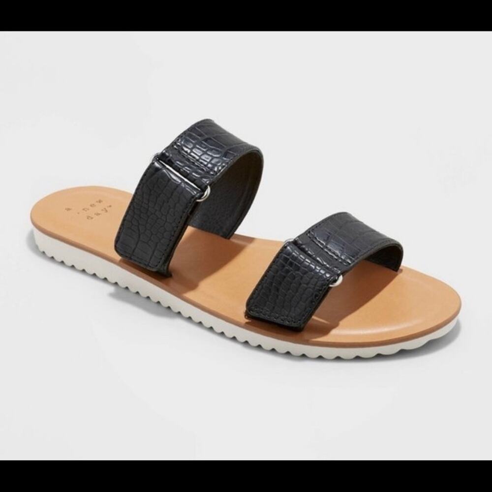 NWT Women's Illiana Two Band Velcro Sandals - A New Day‎ Size 8